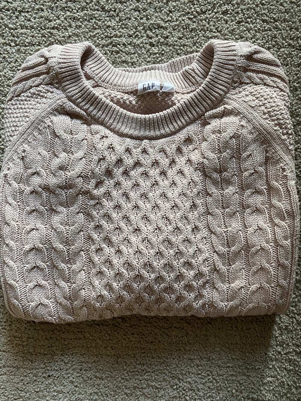 GAP Cable Knit Crewneck Sweater Pink - Like New